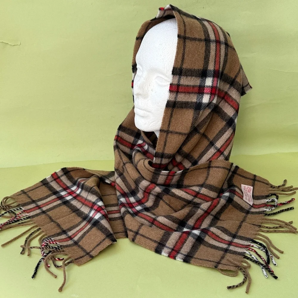 The Whitney Blanket Hall Vintage Multicolored Plaid Wool Scarf